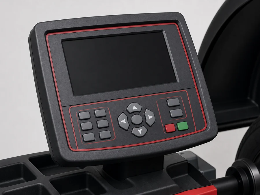Digital control display head for a Triumph wheel balancer